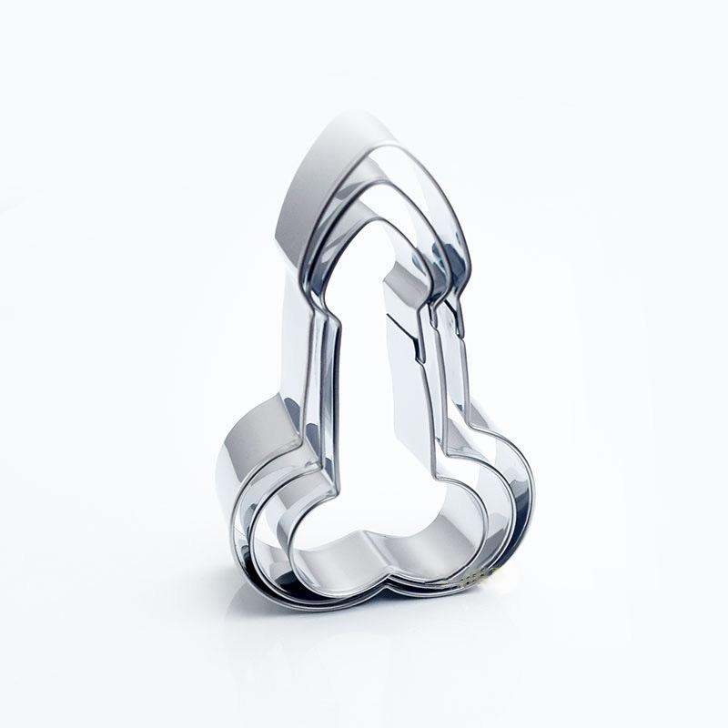 3pcs Penis Shape Cookie Cutter Dick Biscuit Mold Stainless Steel Fondant Cake Cutter DIY Kitchen Baking Decorating Tool Party