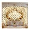 3D Wallpaper European Style Golden Rose Flower Luxury Soft Package Murals Living Room Sofa TV Background Wall Art Mural