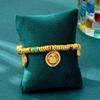 Vietnam Sa Gold Little Fortune God Wrap-Around Bracelet, Retro Imitation Gold Jewelry.
