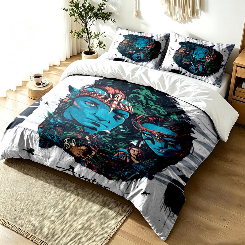 Ensemble de housse de couette 3 pièces Avatar Ensemble de literie simple et moderne Tissu doux résistant aux plis Utilisation toutes saisons un cadeau parfait