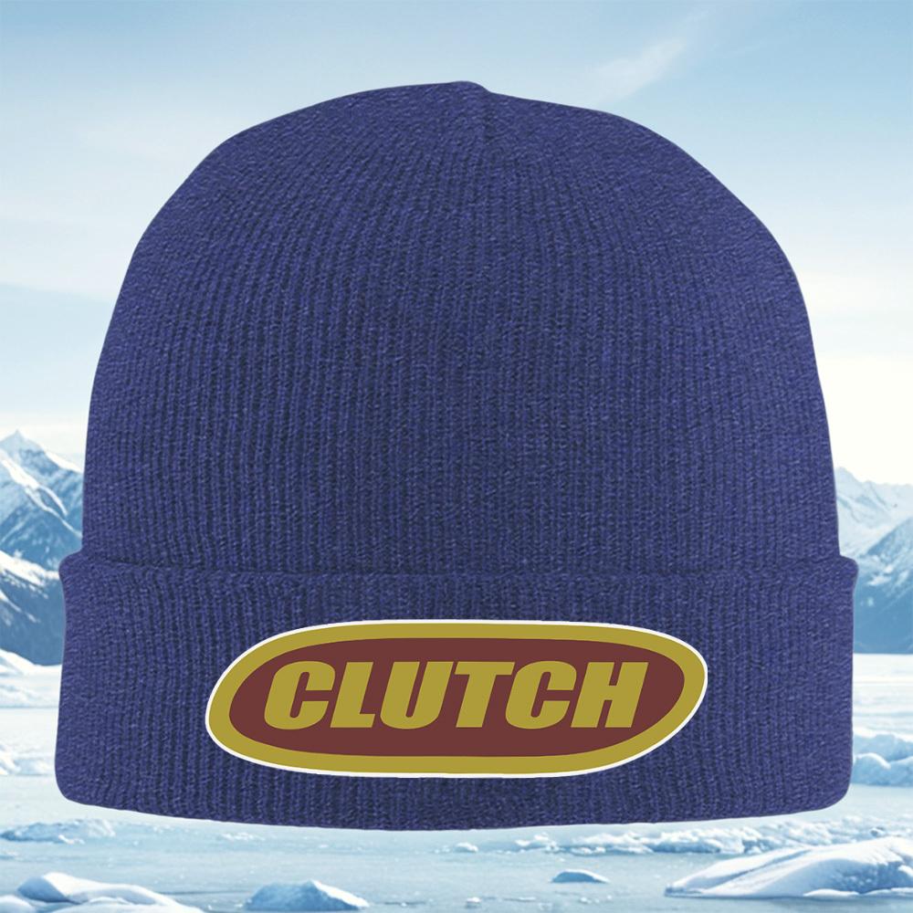 CLUTCH Text Logo Design Oval Shape Men Women Unisex Knitted Hat Beanie Pullover Cap Winter Thermal Warm Christmas Outdoor Cyclin