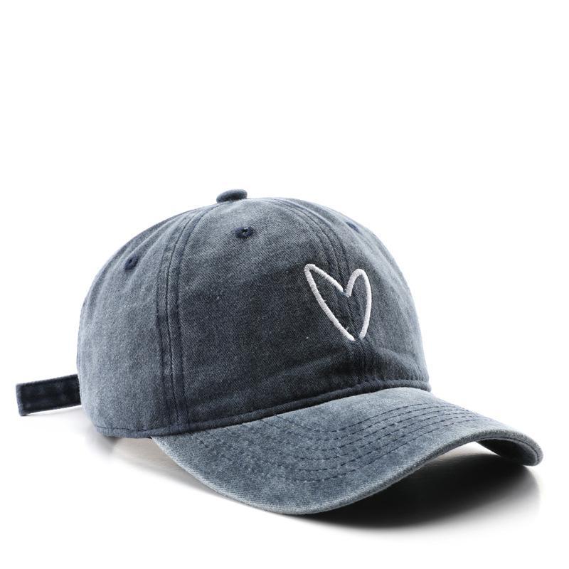 Unisex Vintage Washed Baseball Cap Love Embroidered Sunscreen Dad Hat for Men & Women Outdoor Travel Summer Sunshade Cap
