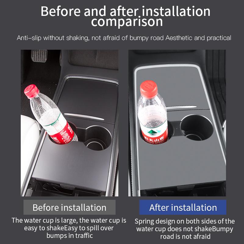 Limitator de suport pentru pahare de apă auto cu control central pentru Tesla Model 3 Model Y Suport fix pentru sticle de băutură pentru interiorul mașinii