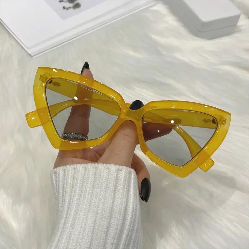 Fashion Cat Eye Sunglasses Women Luxury Designer Vintage Anti Blue Retro Shades Eyewear Female Irregular