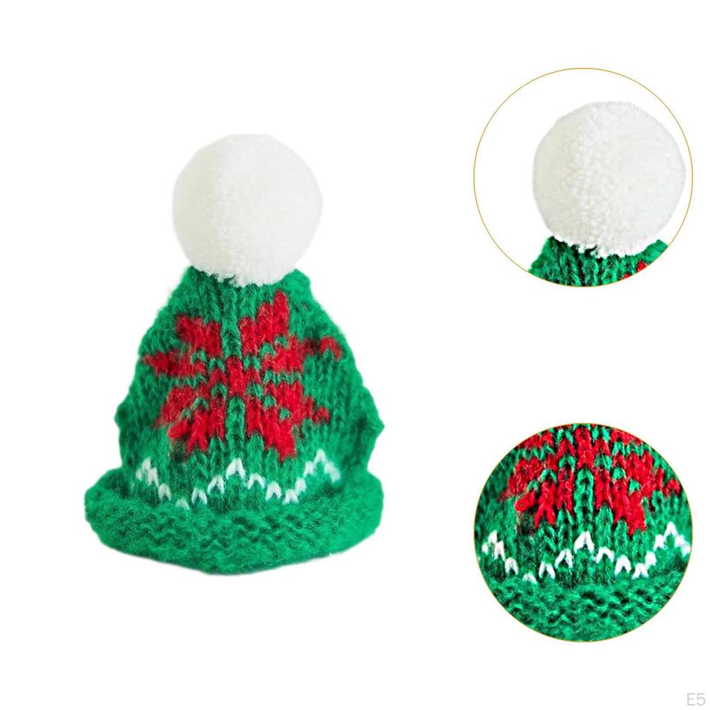 Christmas Mini Knit Hat Decoration Decorative Holiday Cute DIY Accessories Tiny