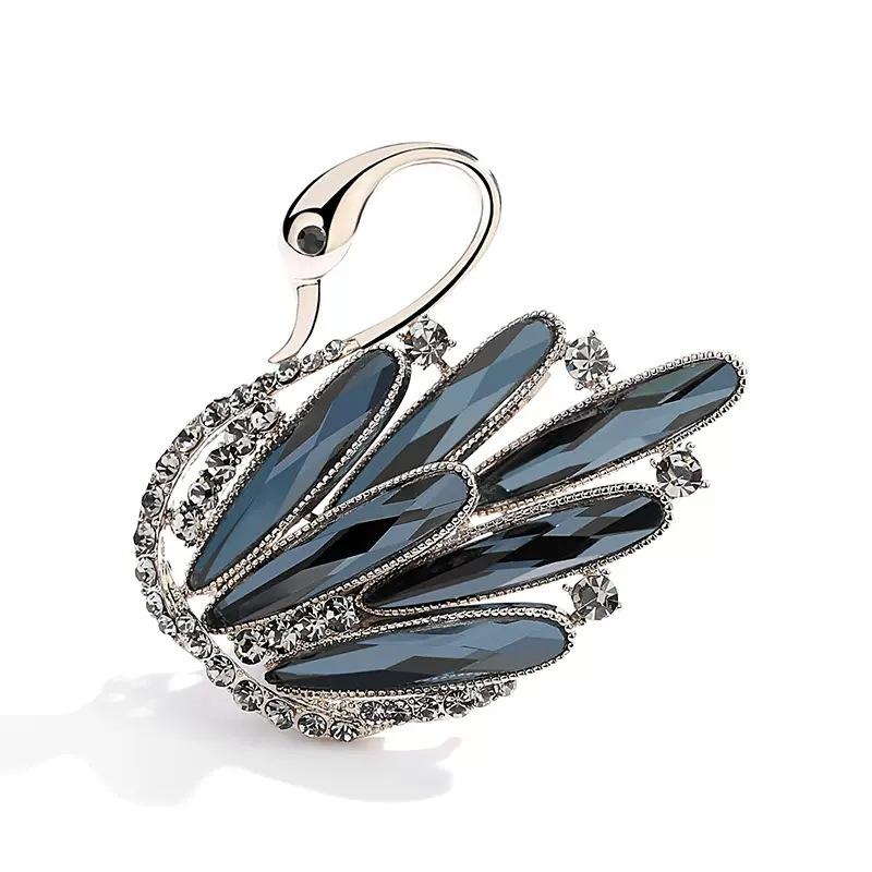 

Национальный темперамент хрустальная брошь лебедь атмосферный дизайн высокого класса корсаж анти-светоотражающая булавка аксессуары для костюма