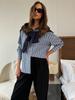 Women's Casual Striped Shirt Long Sleeve Button Down Blouse with Comfortable Fit