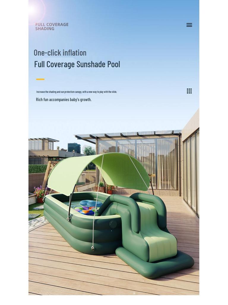 Children's Inflatable Pool with Sunshade