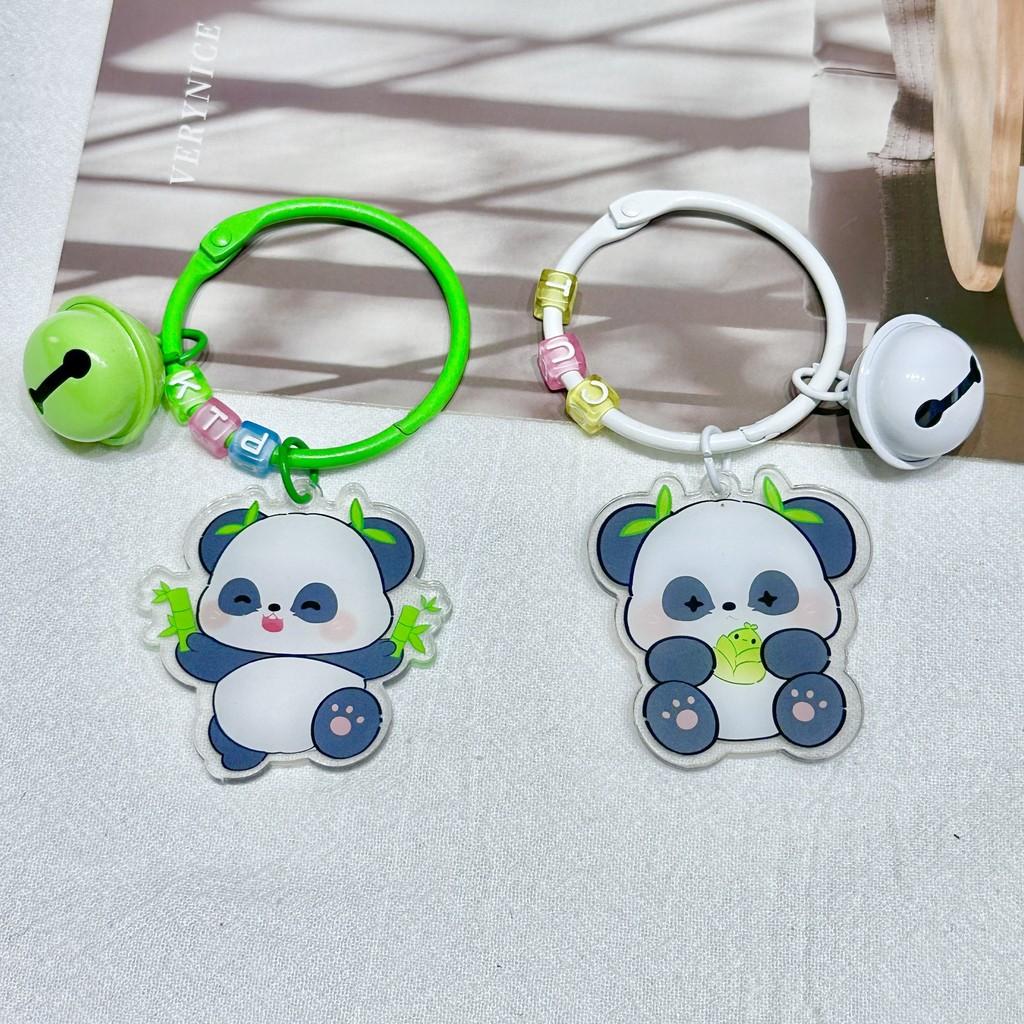 Cute Panda Acrylic Keychain With Bamboo Design Stylish Accessories For Bags And Keys