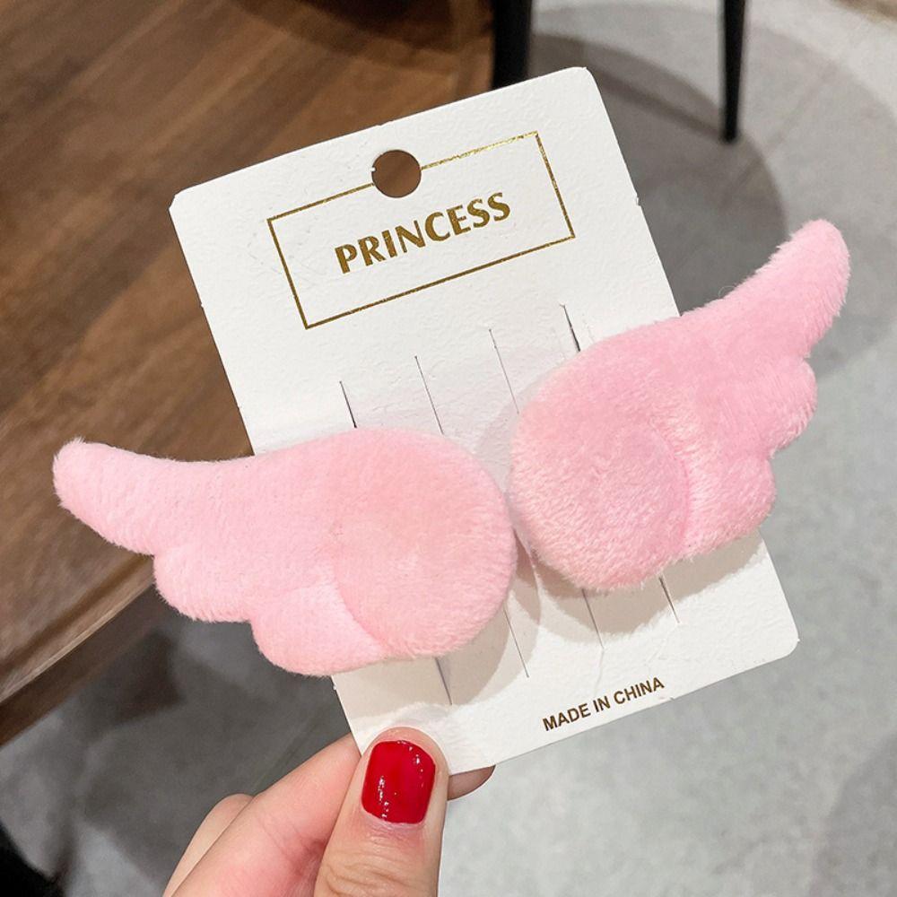 Angel Wing Plush Hair Clip Sweet Bangs Barrettes Headdress Cosplay Hairpin  Girls
