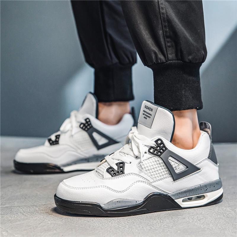 Buy Trendy Hightop Retro Basketball Shoes Casual Shoes Leather Face