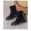 Soft leather fashion boots women's autumn and winter new retro thick-soled boots suede elastic thin boots