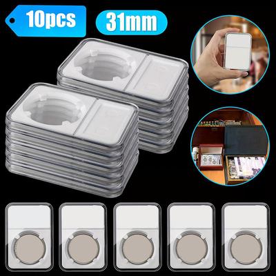 Sammlerstücke Münzhalter Kunststoff Aufbewahrungsbehälter Display Schutzhülle Slab Transparent 1 Stück 38mm Praktisch Nützlich