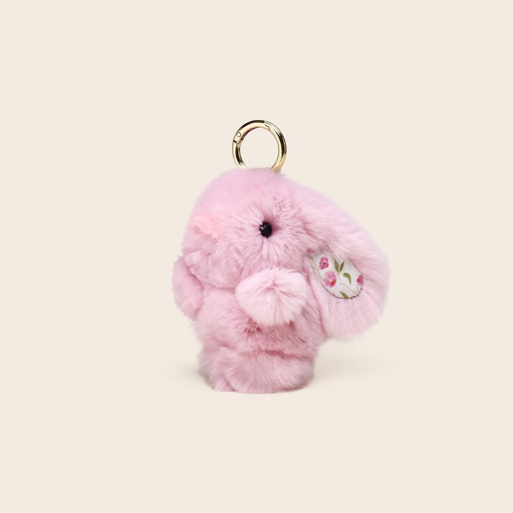 Bunny Keychain Plush With Flower Print For Bag Pendant Decoration Gift Kids