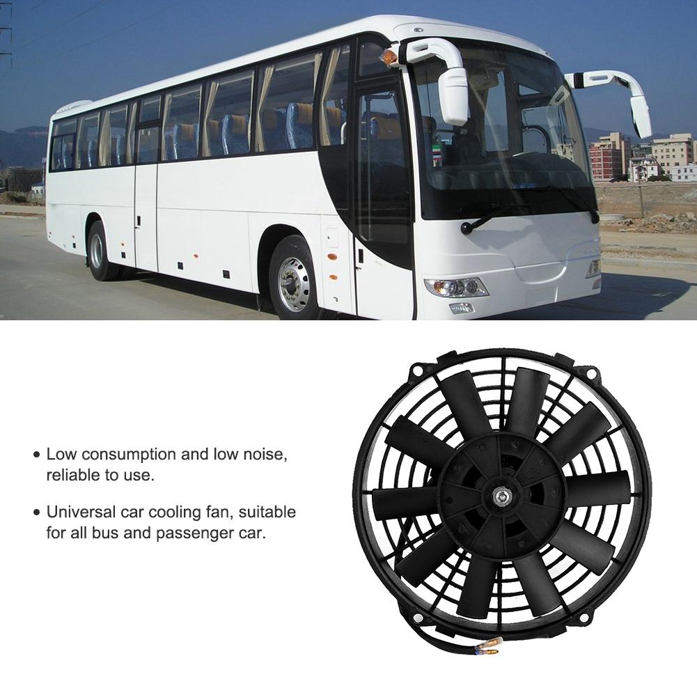 12V 80W 9inch Universal Car Curved Blade Air Conditioner Condenser Electric Cooling Fan