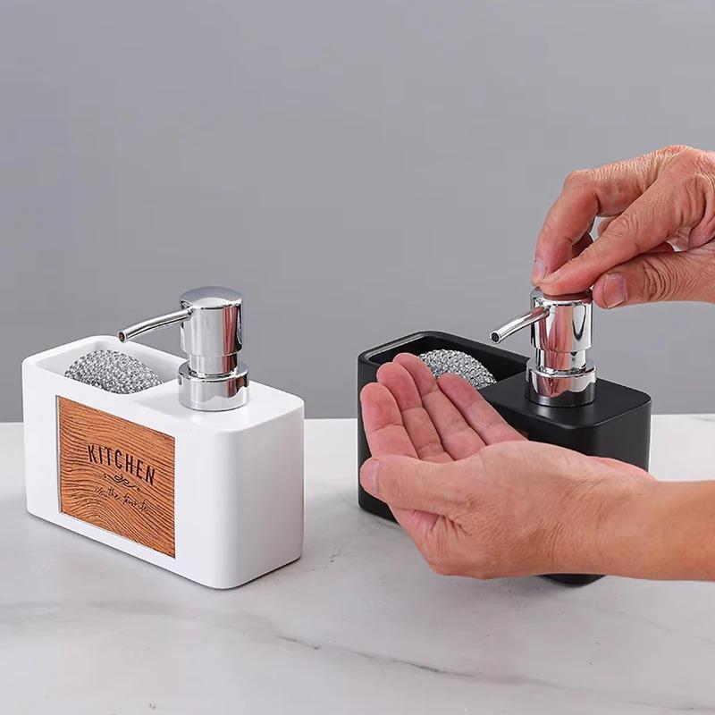 Kitchen Soap Dispenser Sink Dish Soap Presser Bathroom Hand Sanitizer Bottle Lotion Dispenser Cleaning Ball Storage Box