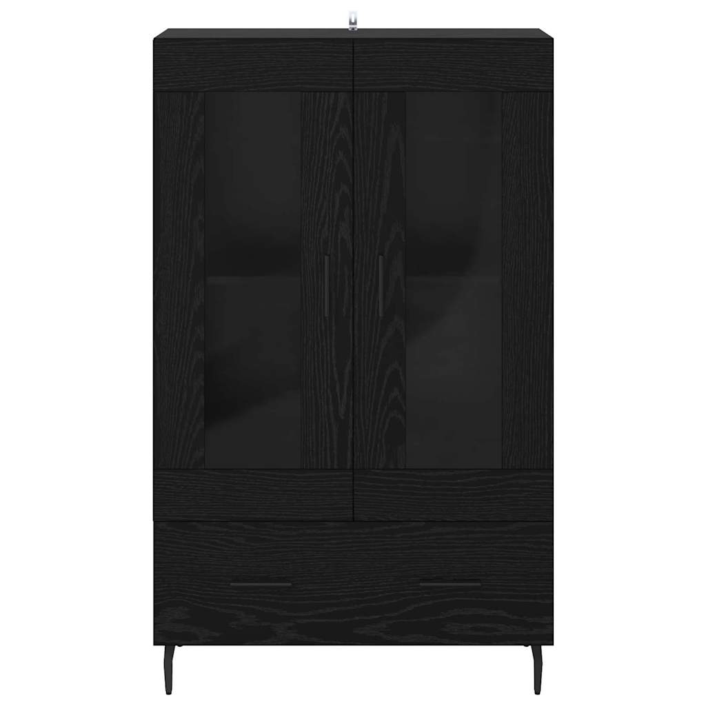 Highboard in Black Oak Look 69.5 x 31 x 115 cm Particleboard