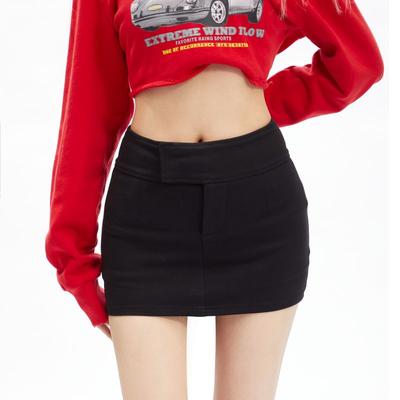 Černá minisukně Ženy léto Y2k Estetická elastická sukně s vysokým pasem Slim A Line Móda Ležérní Streetwear Kawaii