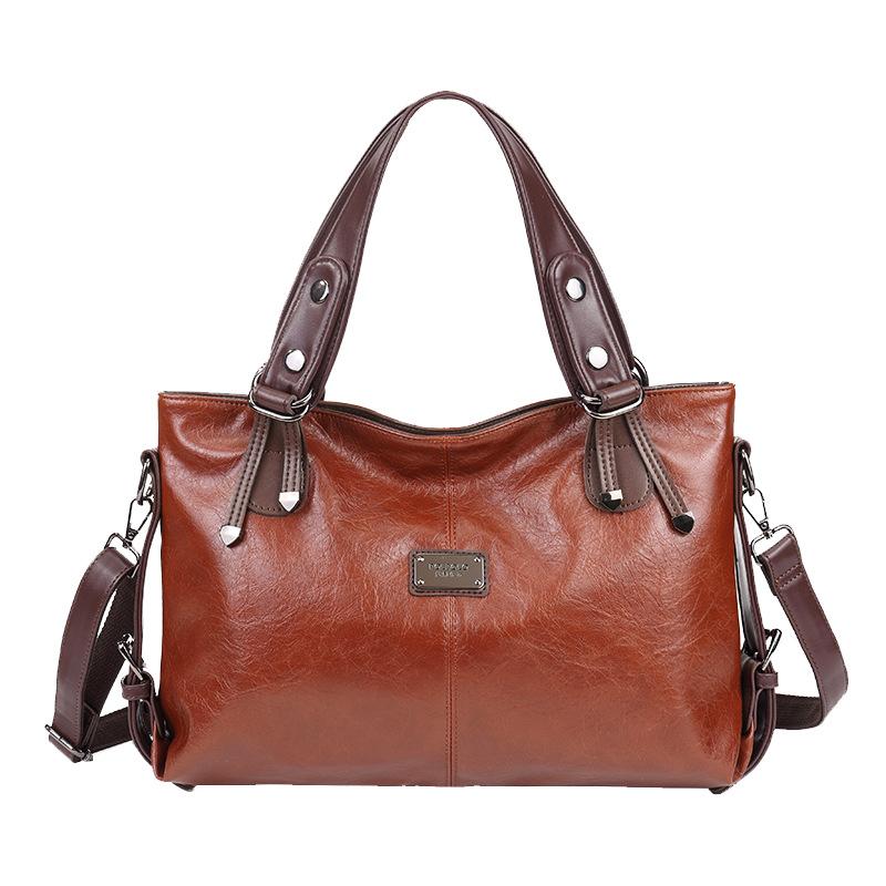 Jednoduchá dámská nová taška Velkokapacitní kabelka Dámská retro dojíždění Módní a všestranná Jedno rameno