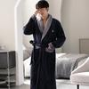 Men's Extra Long Plush Fleece Winter Bathrobe Pajamas