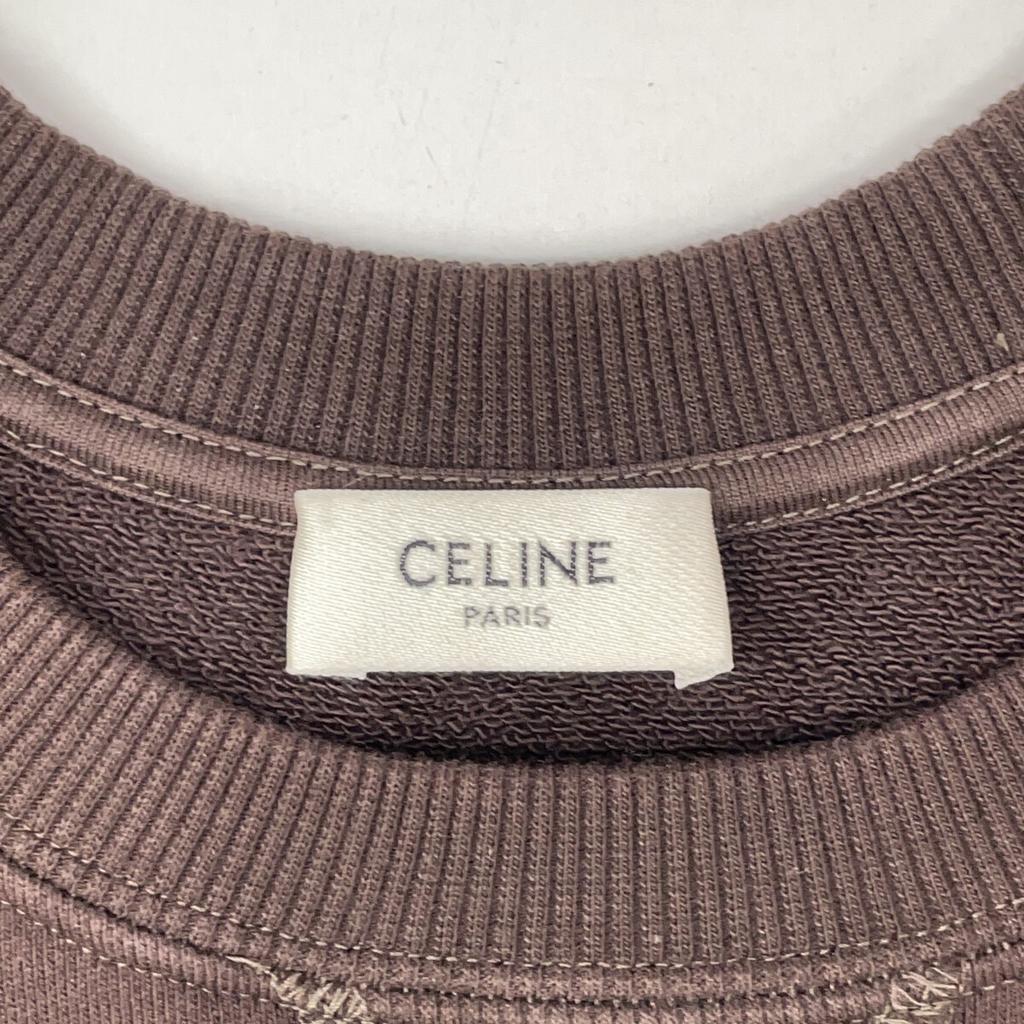 CELINE Cacao Brown 2Y23H670Q.19XD 24AW Triomphe Sweatshirt tops S BrownUsed