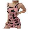 Women's Fashion Sexy Lace Printing Wireless Bra Sexy Loungewear Suspender Nightdress