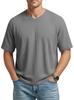 Men's Waffle Knit Short Sleeve T-Shirt Spring Summer Lightweight Breathable V-Neck Raglan Sleeve Casual Solid Top