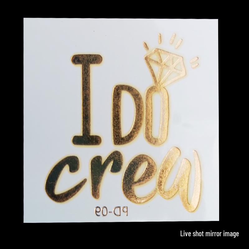 Team Bride Bachelorette Party Gold Foil Tattoo Stickers for Face or Body
