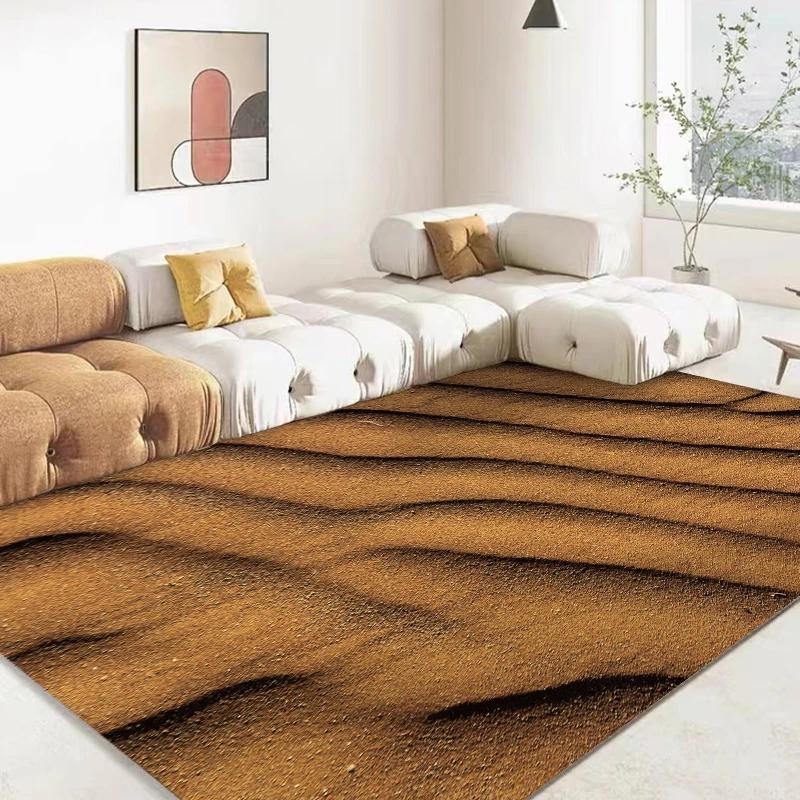15 Größen 3D Sand Wüste Simulationshintergrund Teppich für Wohnzimmer Badezimmermatte Schlafzimmermatte Heimdekor Outdoor-Teppich