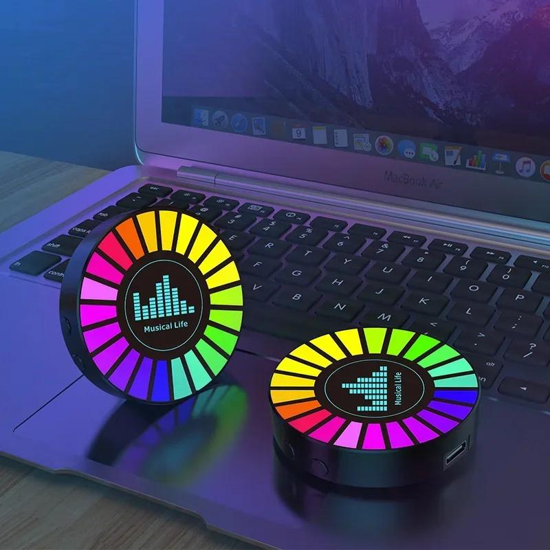 1/2PCS Aromatherapy Magnetic Pickup Lamp Colorful Ambient Air Fresher Round RGB Lights Rechargeable for Car Air Outlet or Room