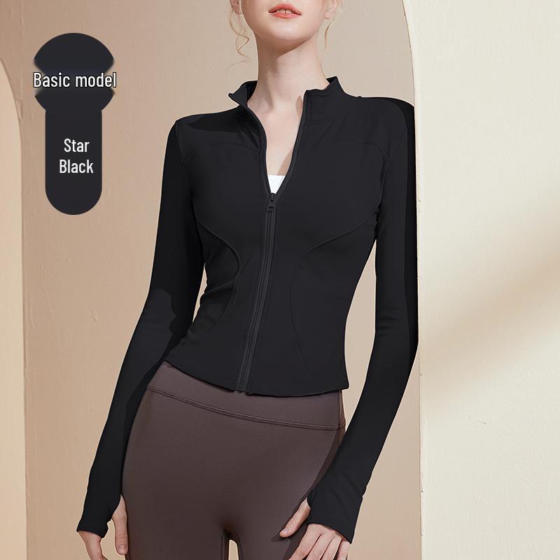 2026 Women's Quick-Dry Stand Collar Yoga Jacket - Long Sleeve, Sun Protection, for Running and Fitness