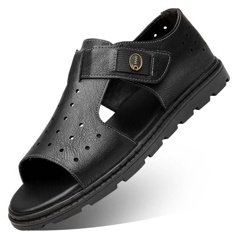 Fashion British Style 2025New Flat Designer Casual Leather Sandals Platform Summer Outdoor Shoes Fashionable Comfy Sports Beach Slippers