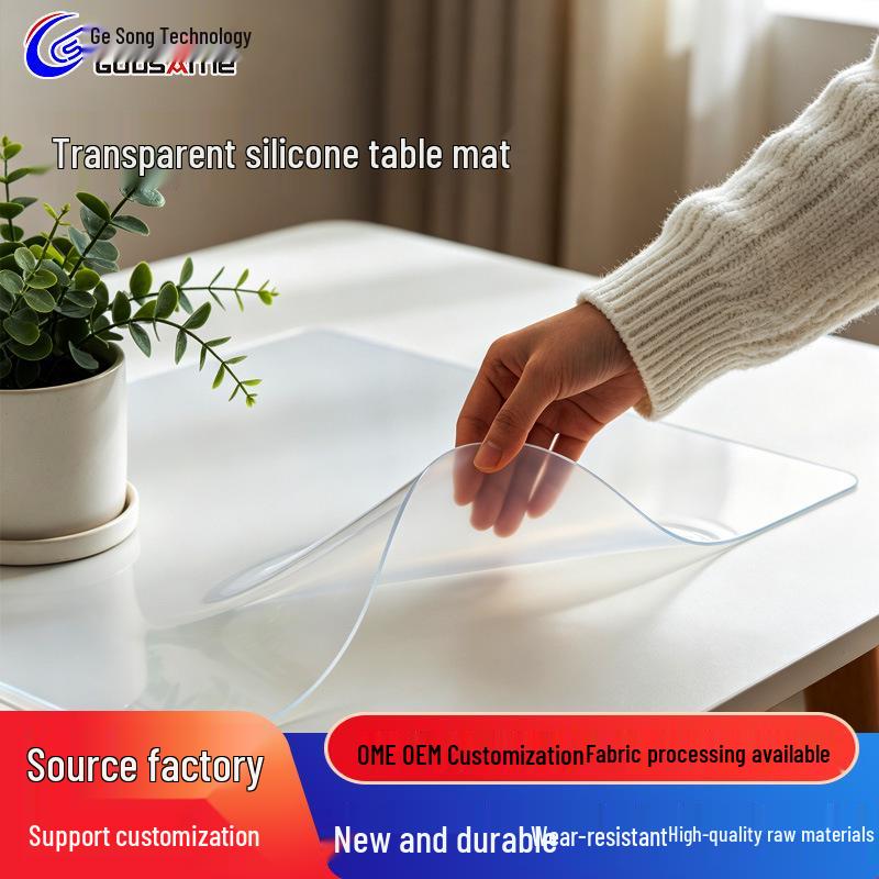 Tapis de table en silicone transparent: Tapis de bureau en verre souple, étanche, résistant à l'huile, résistant à la chaleur, haute transparence