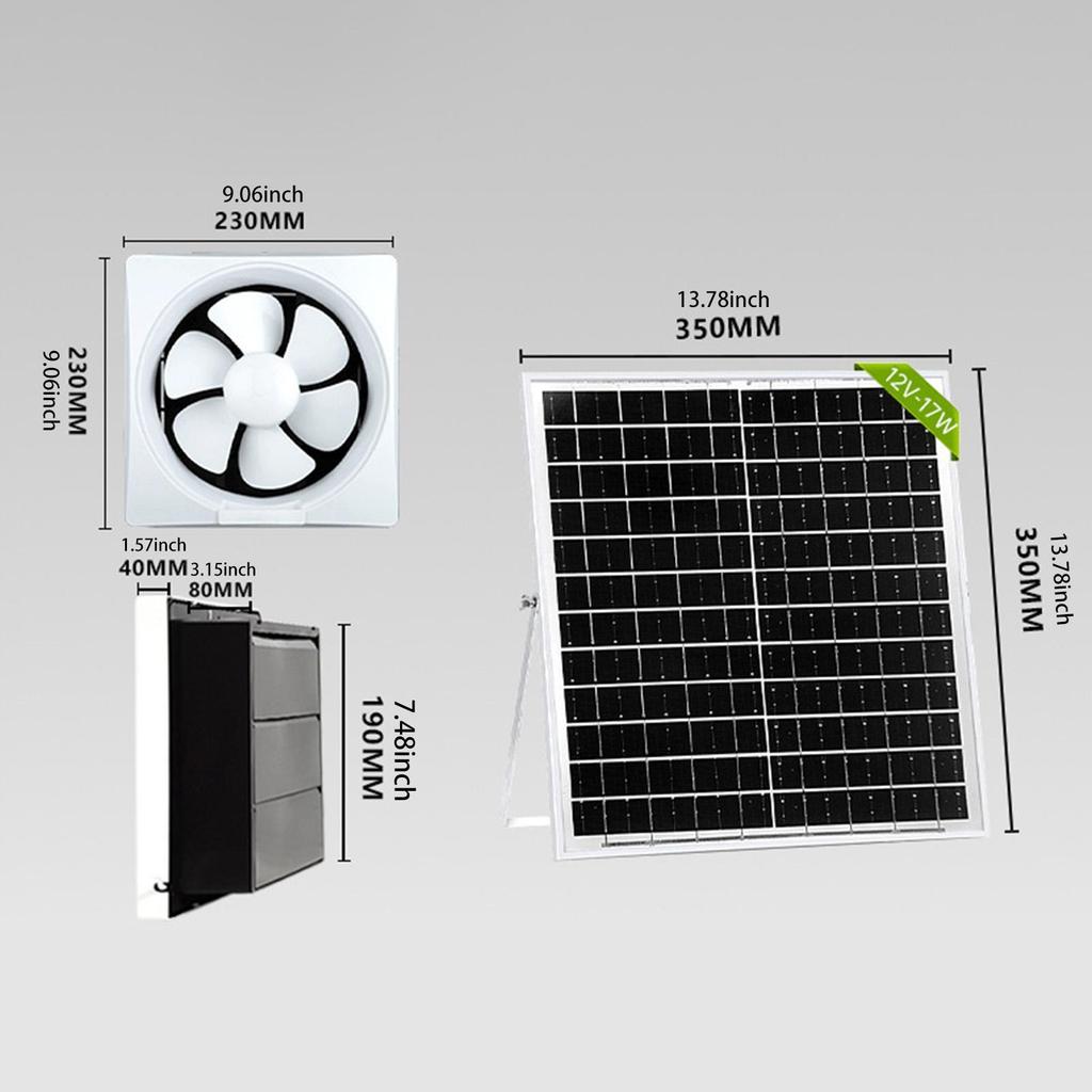 Solar Powered Fan Kit Wall Mount Ventilation