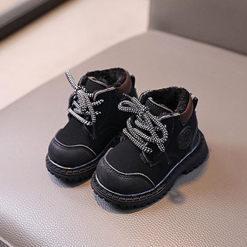 

Unisex Baby Soft-Soled Martin Boots 0-1-2 Years Old, Walking Shoes, Fleece-Lined Cotton Shoes, Snow Boots for Fall/Winter. 16 чёрный