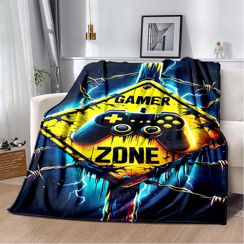 Gaming Flannel Blanket Gamer Gamepad Throw Blanket 3D Print Ultra Soft Home Decor Comfortable Bedding For Sofa Bed Couch Travel