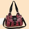 Vintage Leopard Schultertasche Damen Handtasche
