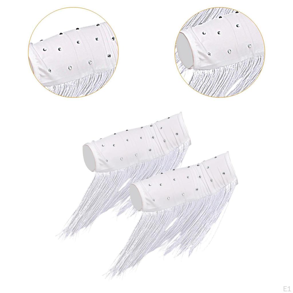 1 Pair Latin Dance Arm Sleeves Competitions Shiny Comfortable Tassel