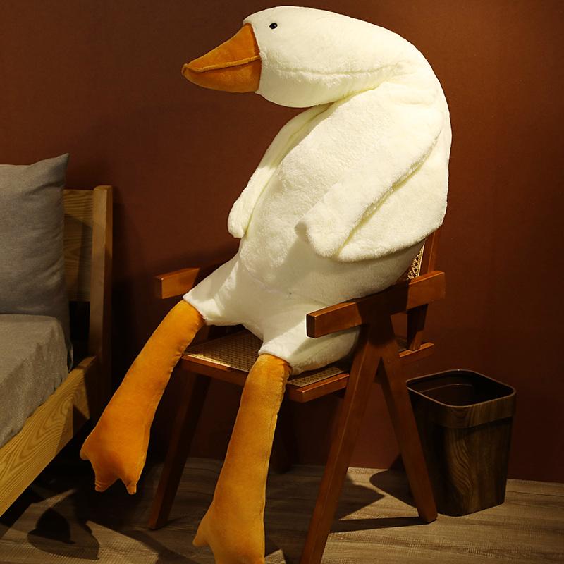 50cm-130cm Kawaii Big White Goose Plush Toys Soft Big Goose Throw Pillows Fluffy Sleep Pillow Cute Animal Dolls Gifts For Girls