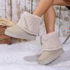 Women's Shearling Snow Boots Short Shaft,Flat Warm Winter Ankle Booties with Plush Fleece Lining,Cozy Casual Boots