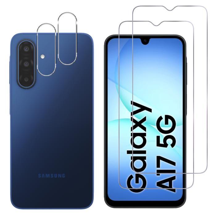 Verre Trempé - PHONILLICO - Samsung Galaxy A17 5G - Pack 2 - Protection Écran et Caméra - Résistant aux Rayures