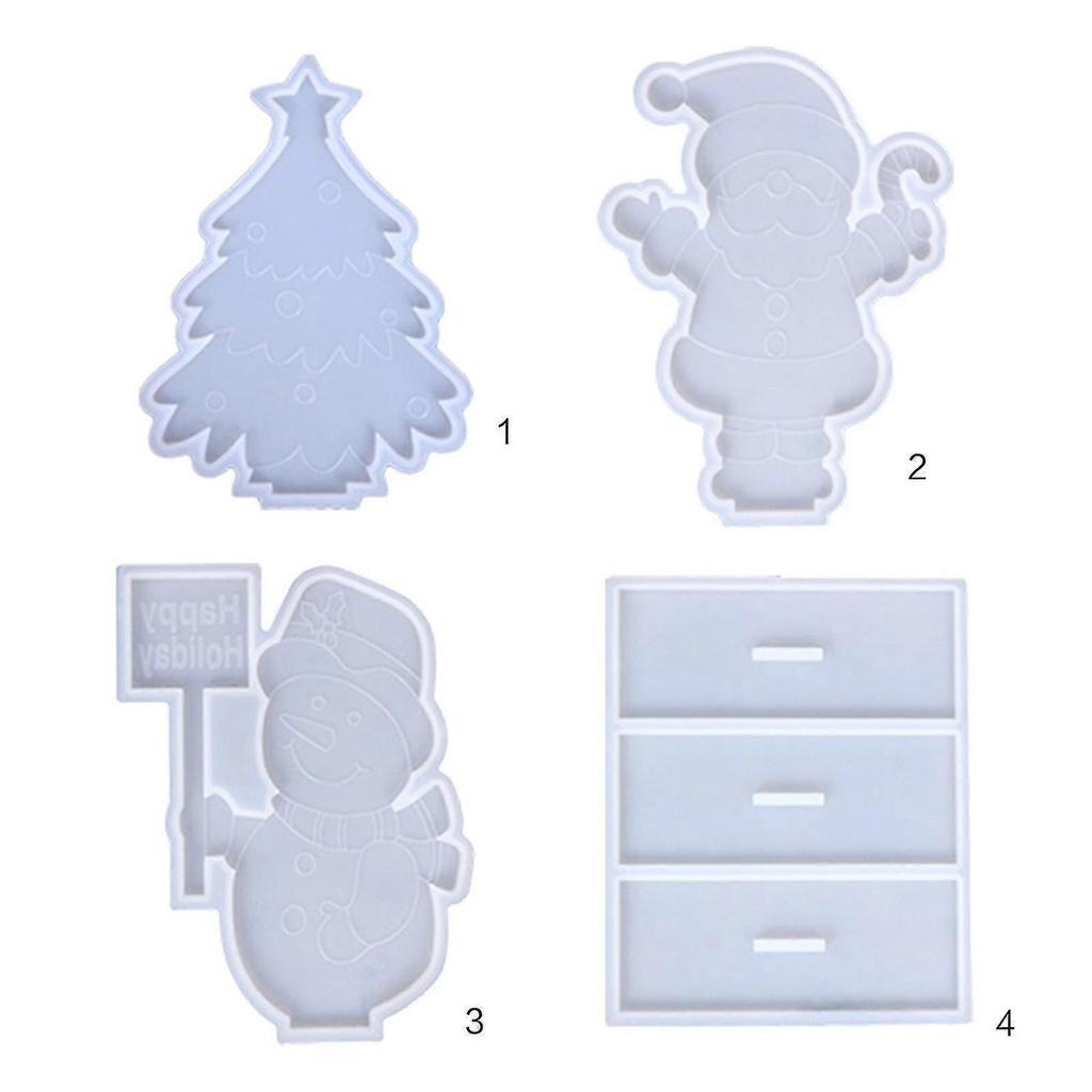 Snowflake Snowman Christmas Tree Silicone Molds For Diy Christmas Decor