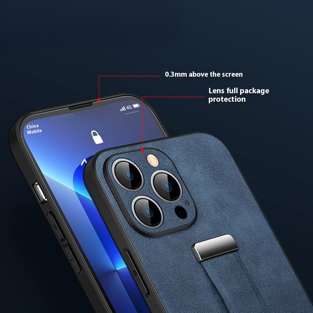 SULADA Moteserie for iPhone 16 Pro Max Deksel Armbånd Støtte Lær Bakside Telefondeksel
