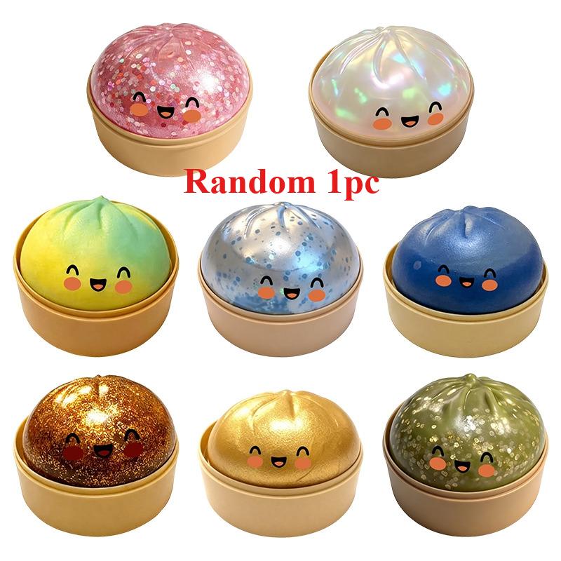 Squishy Glitter Dumpling Simulation Dumpling Stress Relief Fidget Gifts Squeeze Ball Soft Decompression Favor Gift Home Ornament