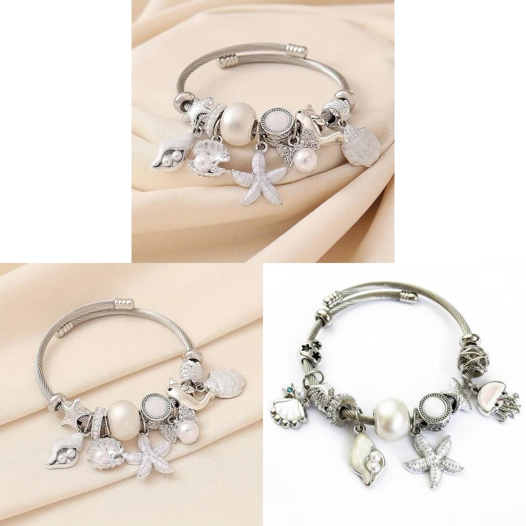 Ocean Starfish Beaded Bracelet With Shell Dolphin Heartshaped Jewelry For Women