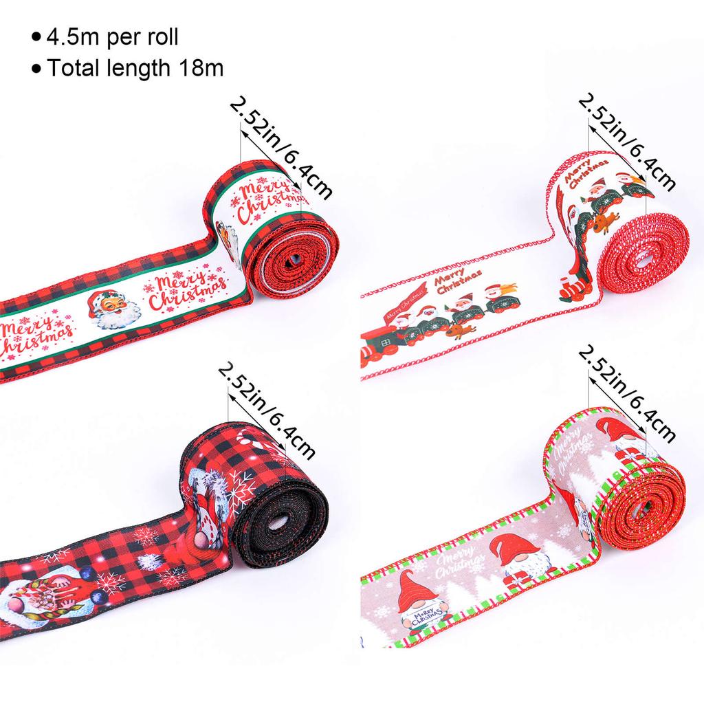 4pcs Christmas Tree Decoration Stripes