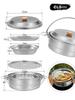 CLS 4.3L Stainless Steel Outdoor Steamer Pot - Portable for Rice, Noodles, Soup Cooking, with Steaming Basket