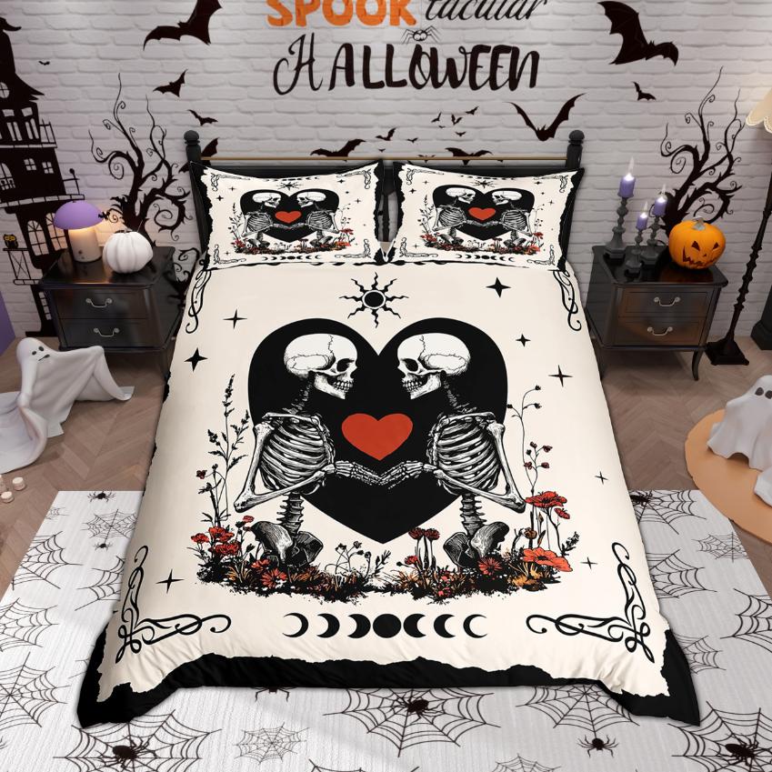 Comforter Homewish Funny Skull Skeleton 2Pcs/3Pcs Happy Halloween Bedding Treat Or Trici