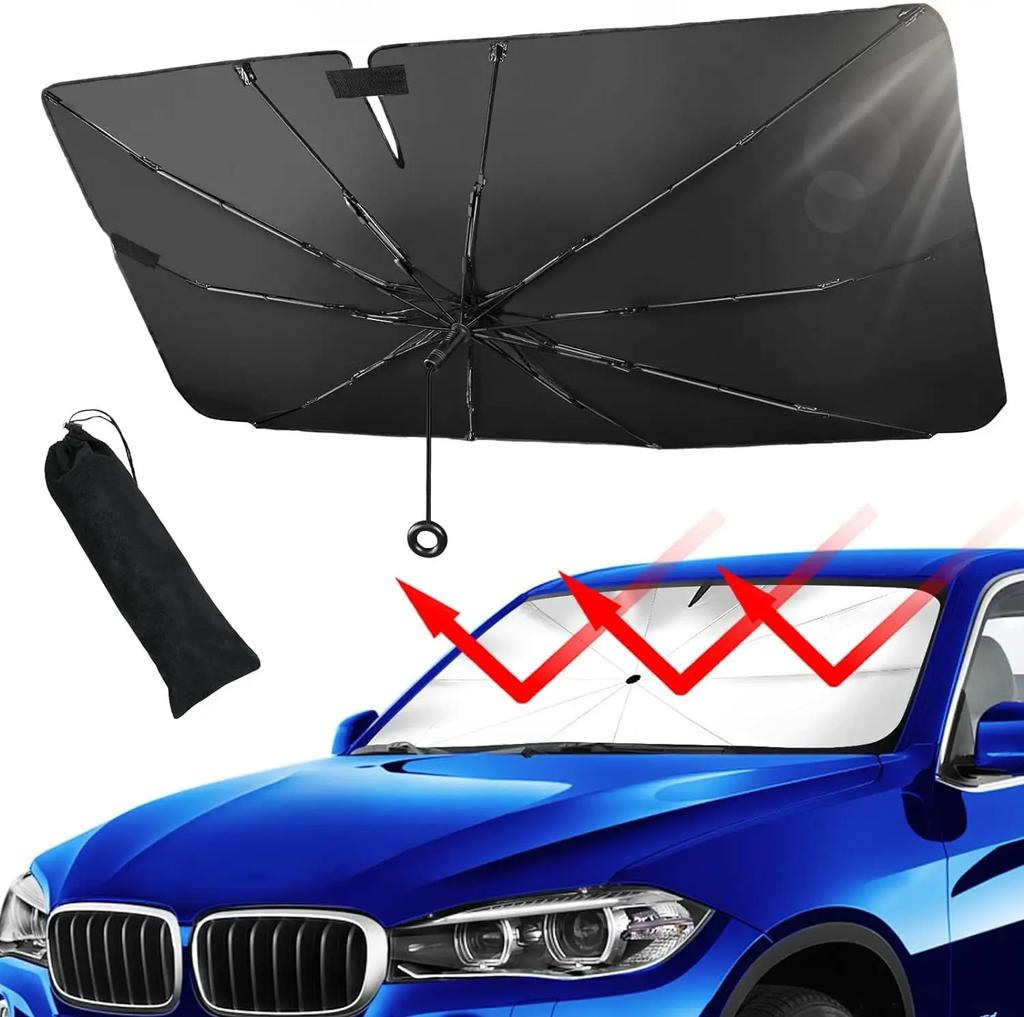 Car Windshield Sunshade Foldable Umbrella Sun Shade Front Window Cover For Uv Ray Block Heat Portable Protector Parasol