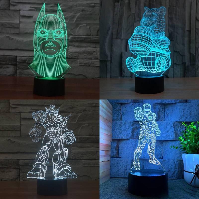 Led Night Superheroes Light Color Changing Mode Living Room Decor Bedroom